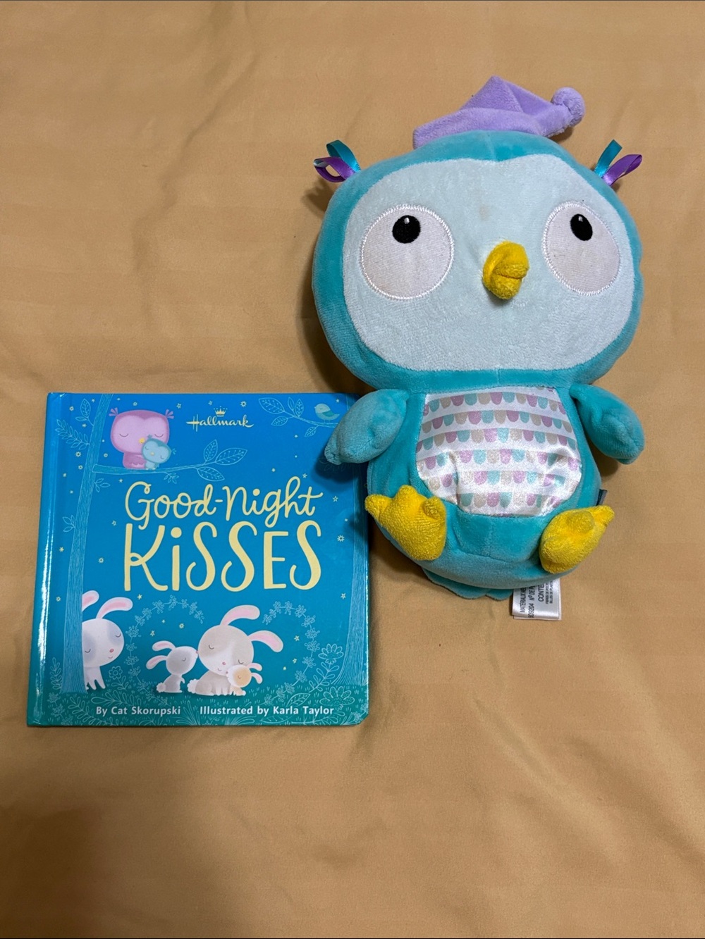 Hallmark Teal and Purple Owl Plush with Bedtime Book